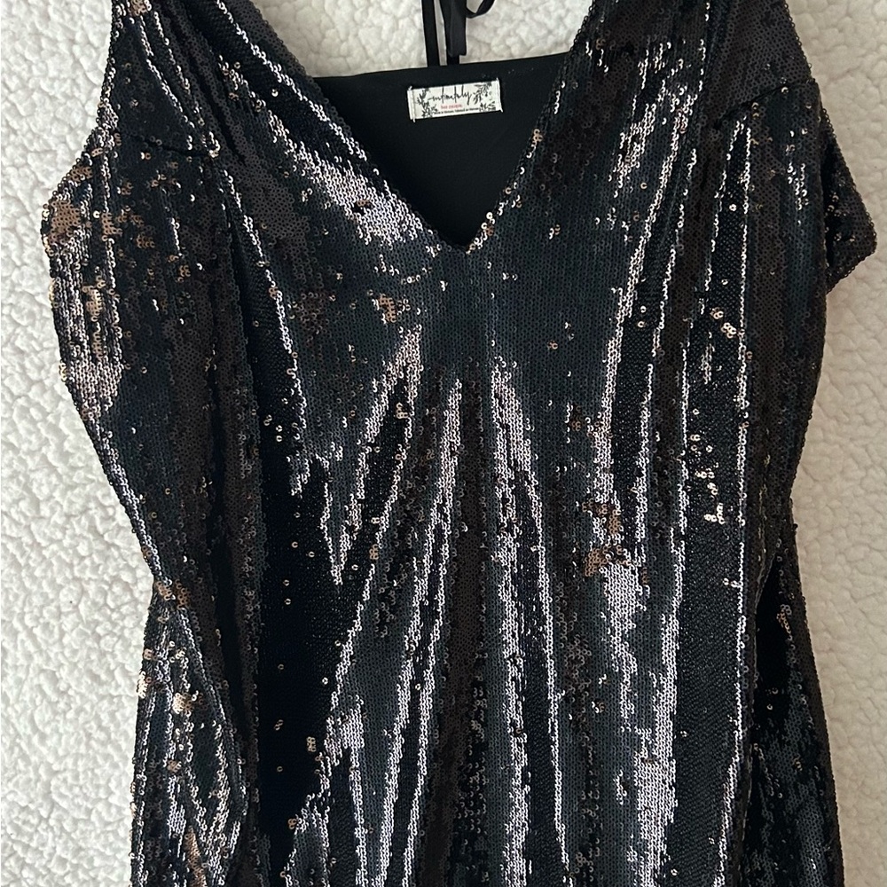Free People Black Sequin Dress